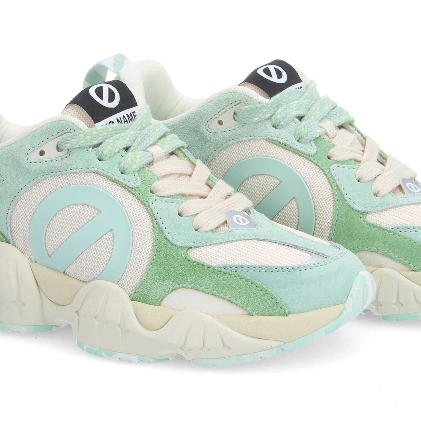 KRAZEE MILKSHAKE W - SUEDE/KNIT/SUED - TURQUOISE/OFF WHITE/MINT GREEN